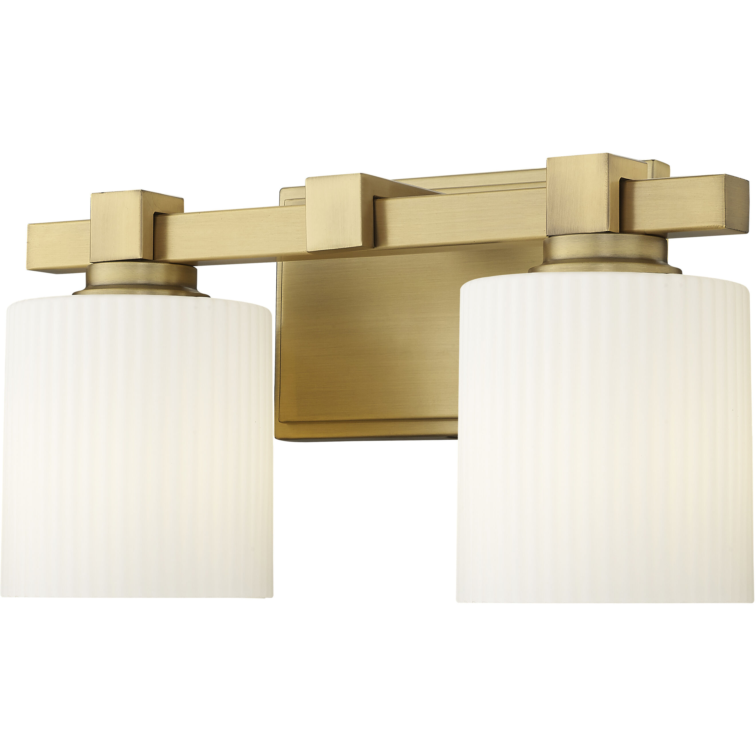 None 2 Light 14 inch Vintage Brass Bathroom Vanity Light Wall Light